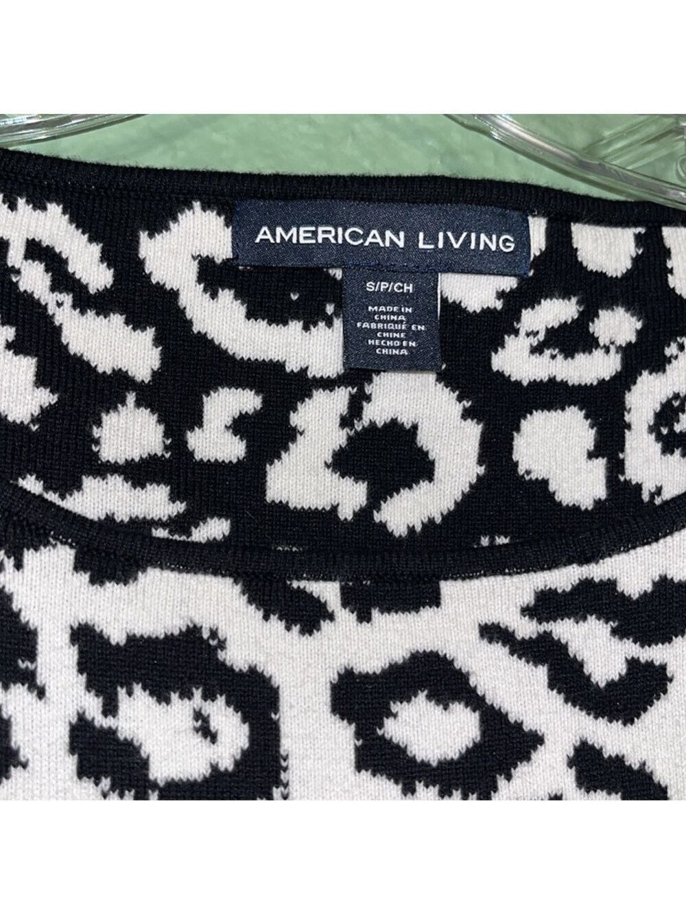 Leopard Sweater Dress Black White animal print modest shirt dress - Picture 4 of 6